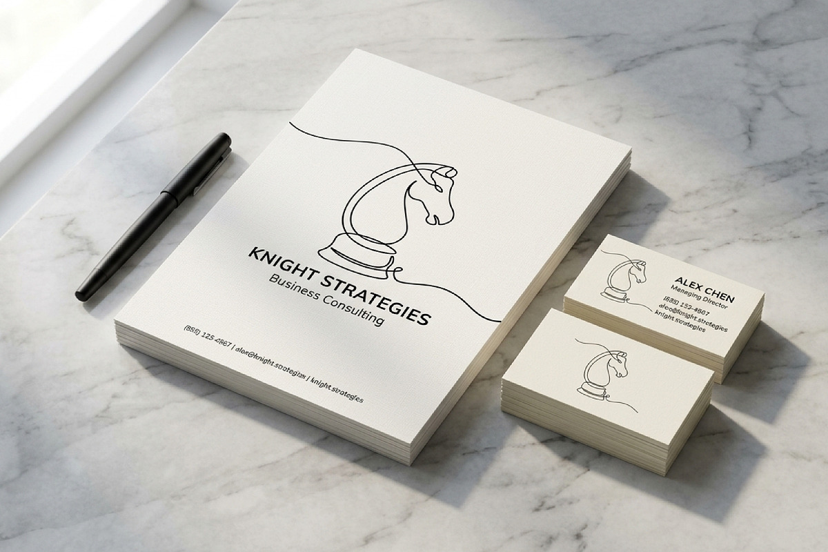 Continuous Line Art Chess Knight, a Branding & Logo Template by Saba Vector (Photo 2 of 3)