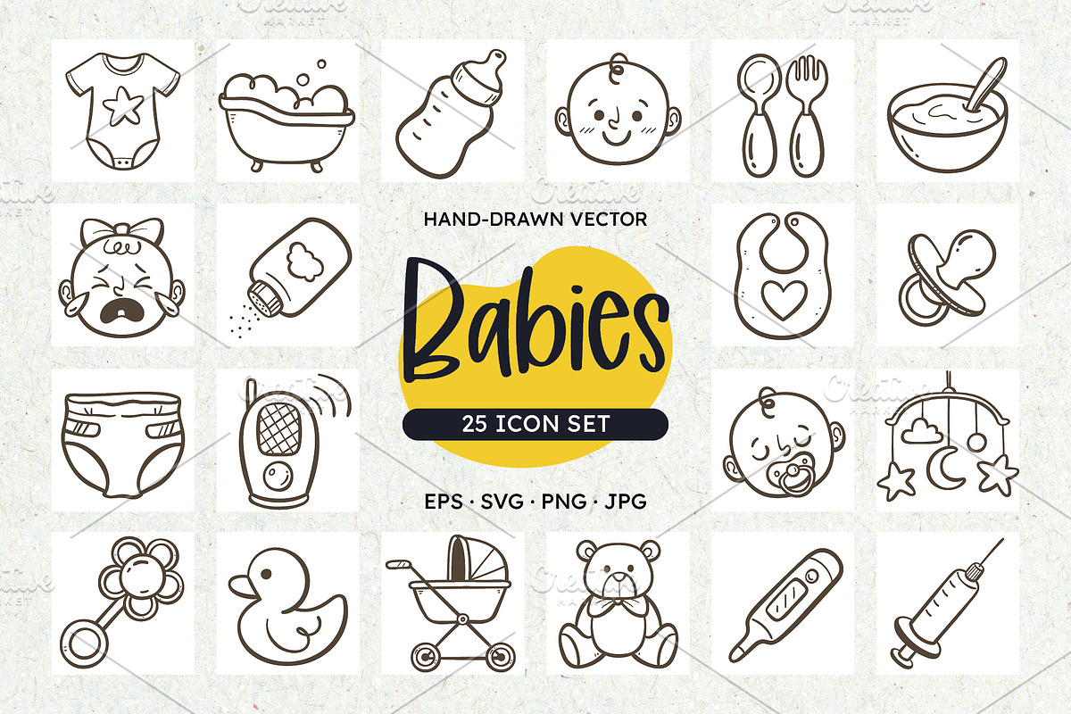 Baby Care Icons, an Outline Icon by insemar (Photo 1 of 4)