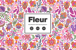 MAXIMALIST FOLK FLORAL PATTERN, a Pattern Graphic by Sonulkaster