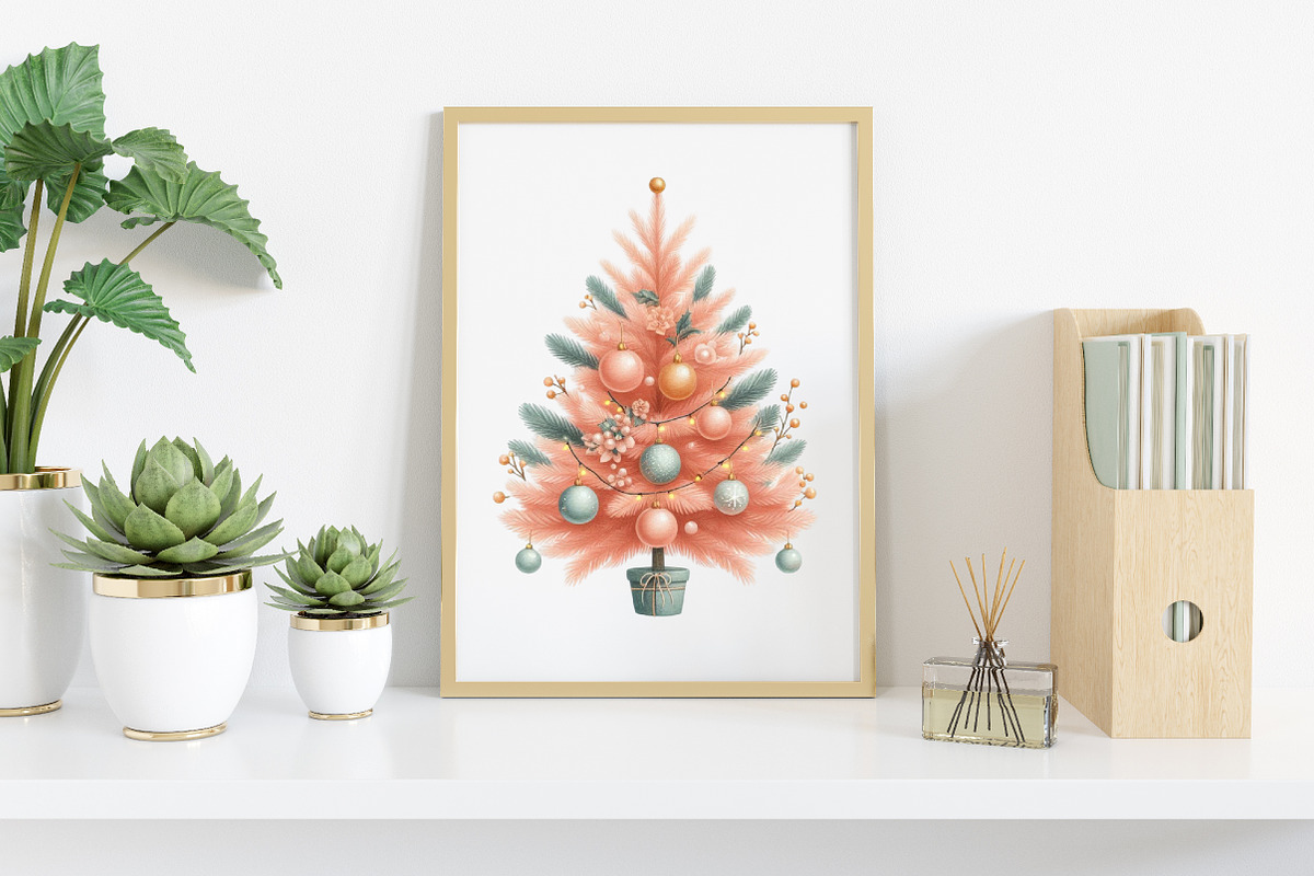 Watercolor Peach Colored Christmas, an Illustration by Canvas Craft (Photo 6 of 7)