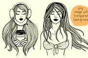Hand-drawn Female portraits, an Illustration by Mandarinkas art (Thumbnail 4 of 12)