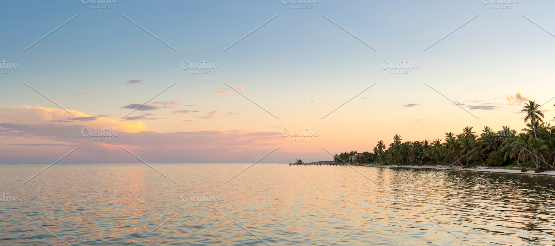 Ambergris Caye Belize Panorama, a Nature Photo by THP Creative