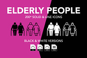 200 Elderly People Vector Icon Set, an Icon by Genestro Shop (Thumbnail 1 of 5)
