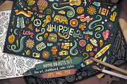 Hippie Objects & Elements Set, an Object Graphic by BALABOLKA (Thumbnail 1 of 4)