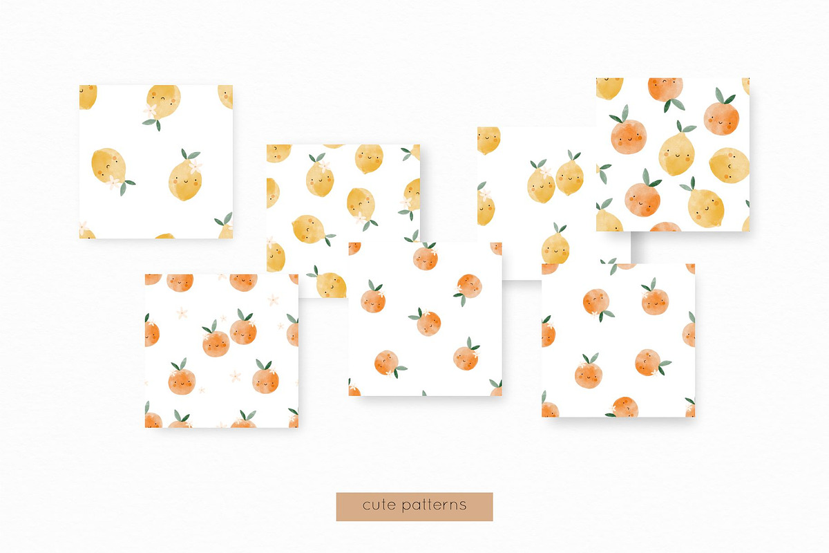 Lemon & Orange - cute watercolor set, an Object Graphic by Cute And Wild (Photo 5 of 5)