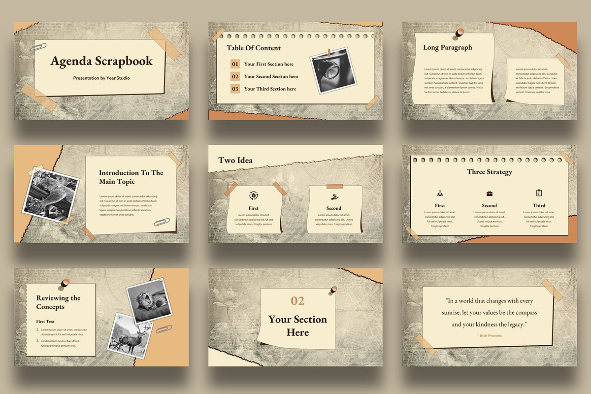Agenda Scrapbook Presentation, a Presentation Template by BumbleGraph Studio (Photo 4 of 5)