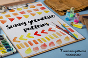 Sunny geometric - watercolor pattern, a Pattern Graphic by Elishamelisha (Thumbnail 1 of 3)