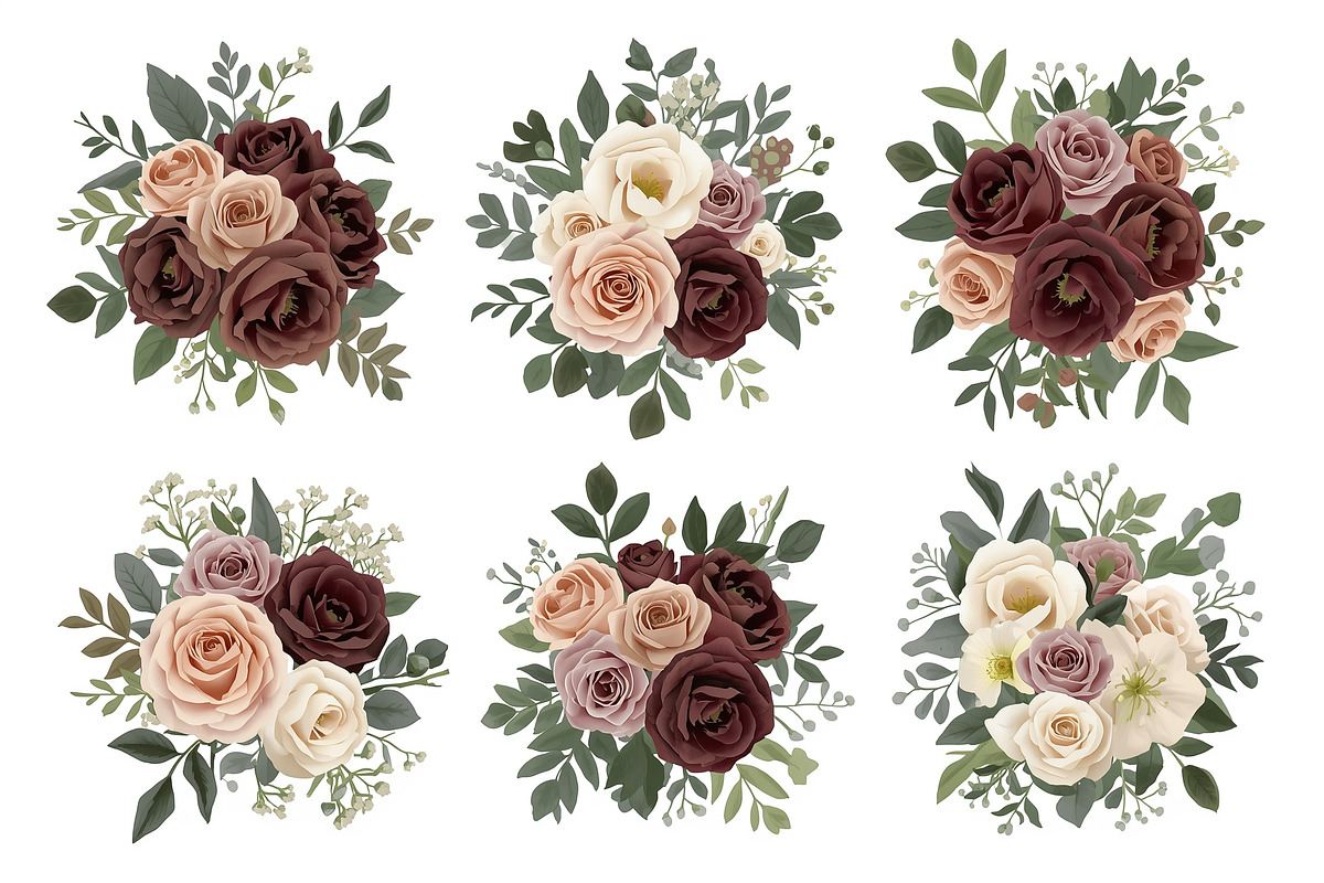 Blush Floral Watercolor Bundle, an Illustration by musafir_fashion (Photo 7 of 13)