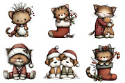 Whimsical Christmas Cat and Dog, an Illustration by CreationArt (Thumbnail 3 of 5)