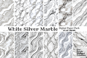 White Silver Marble Texture Granite