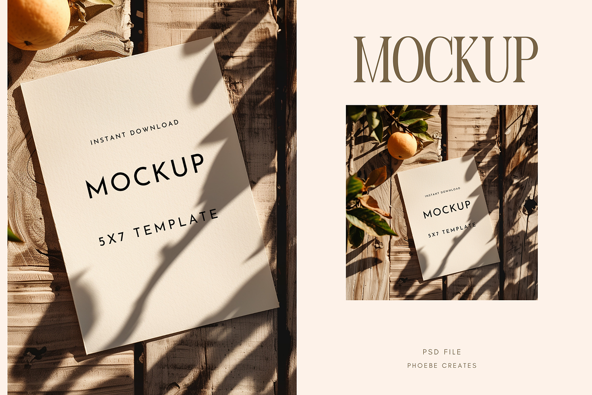 Rustic 5x7 Invitation Mockup PSD, a Mockup by PhoebeCreates (Photo 1 of 7)
