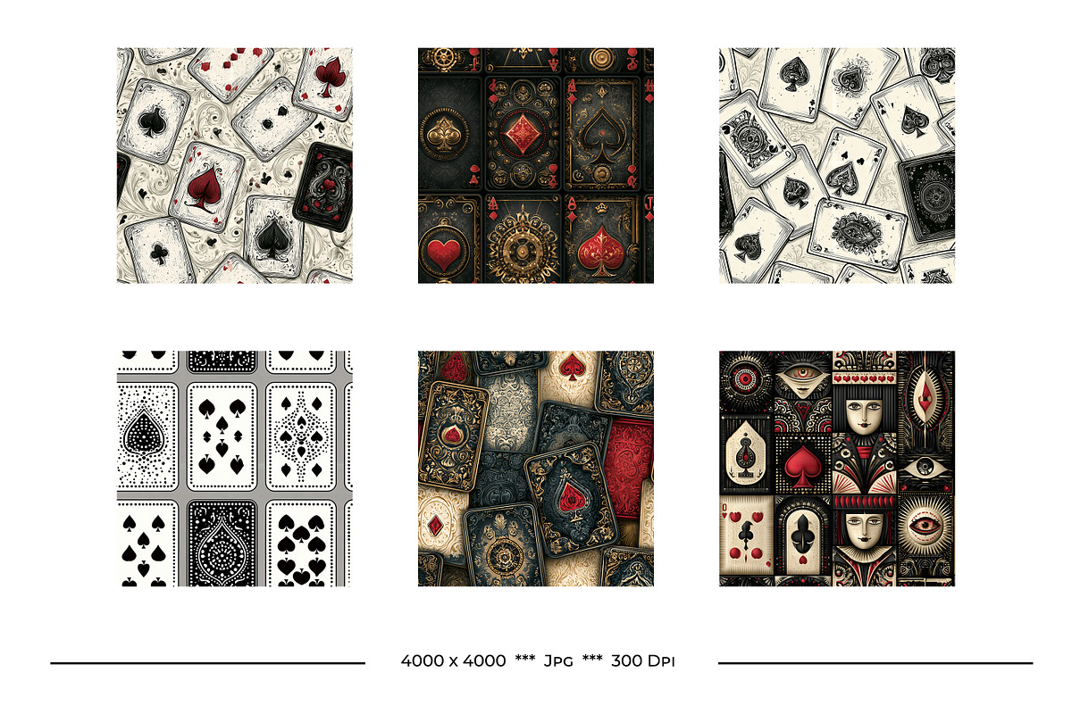 Playing Card Retro Art Style Pattern, a Pattern Graphic by karenfoleyphoto (Photo 10 of 11)
