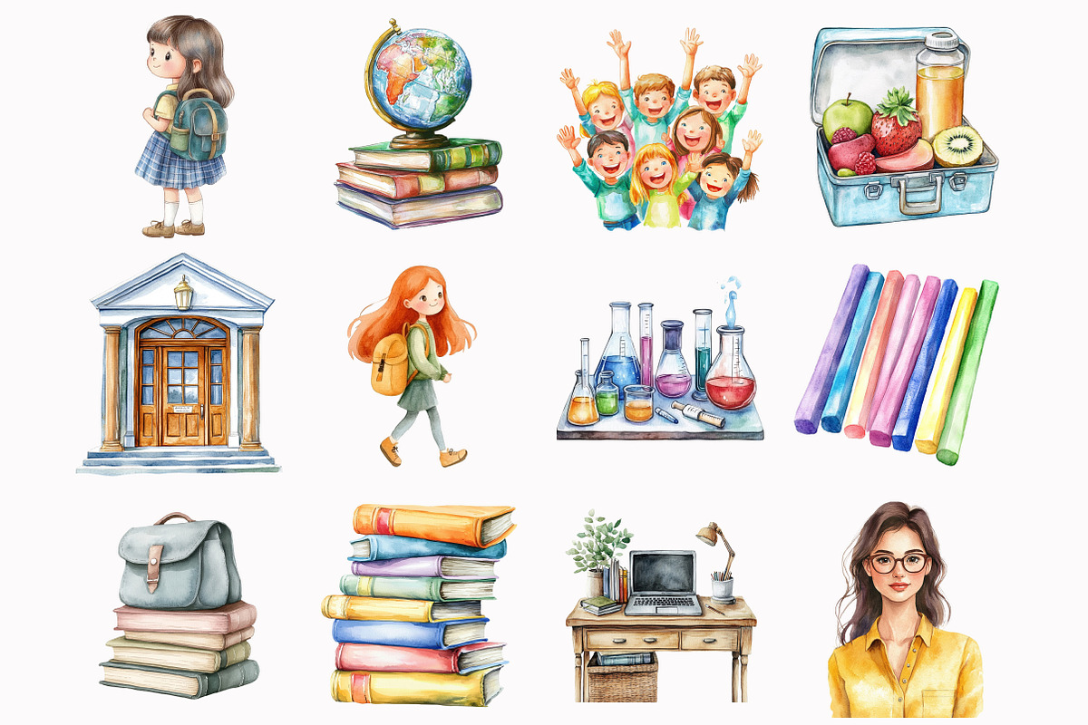 Back to School Clipart, an Illustration by Design Market (Photo 3 of 4)