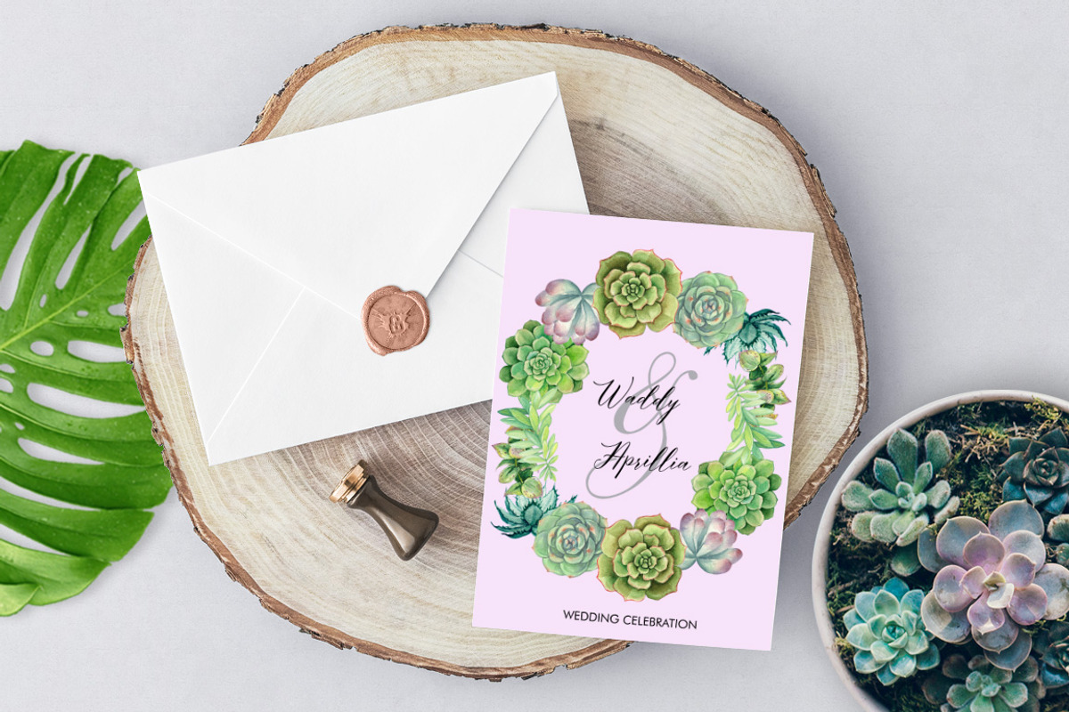 Watercolor Pretty Succulents, an Illustration by Graphobia (Photo 8 of 10)