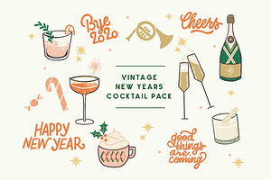 New Years Vintage Cocktail Pack