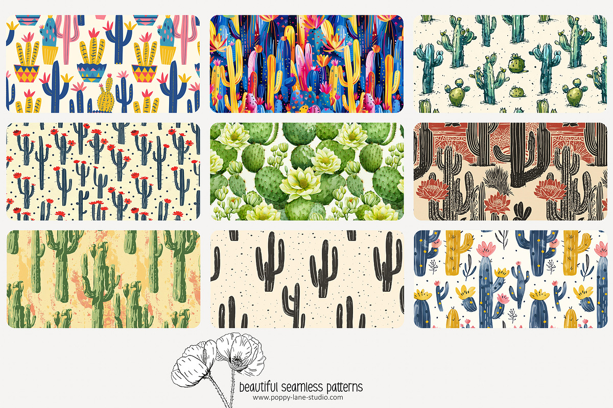 70 cactus seamless pattern, a Pattern Graphic by Poppy Lane Studio (Photo 8 of 10)