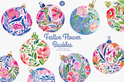 festive flower baubles collection, a Decorative Illustration by Patishop Art (Thumbnail 1 of 6)