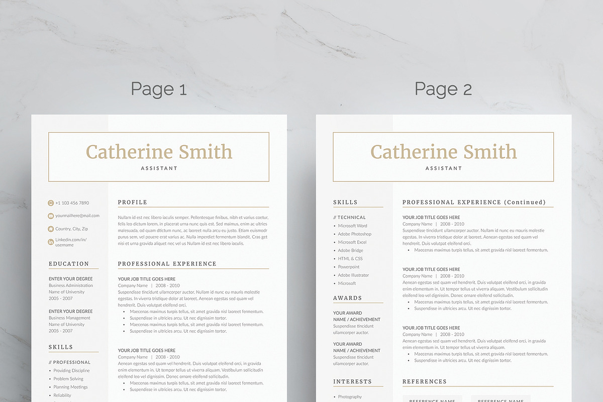 Word Resume & Cover Letter Template, a Resume Template by DemeDesign (Photo 2 of 5)