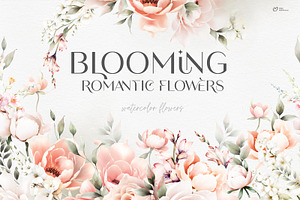 Watercolor Romantic Flowers