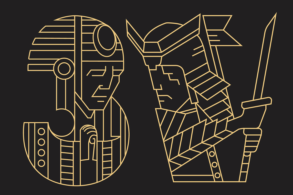 Rulers (vector letters and numbers)