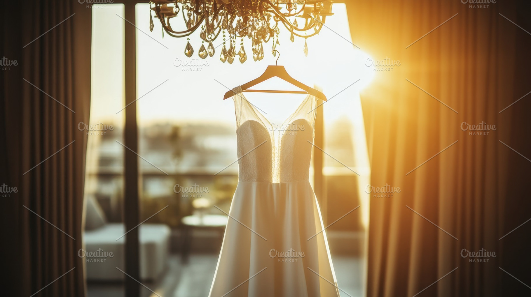 Sunset light wedding dress, a Photo by Beautiful things