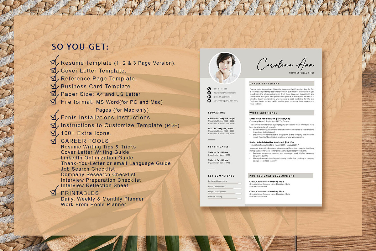 Modern Professional Resume Template, a Resume Template by VictoriousVita (Photo 7 of 8)