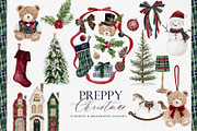 Watercolor Clipart- PREPPY Christmas, a Decorative Illustration by Beigetime (Thumbnail 1 of 13)