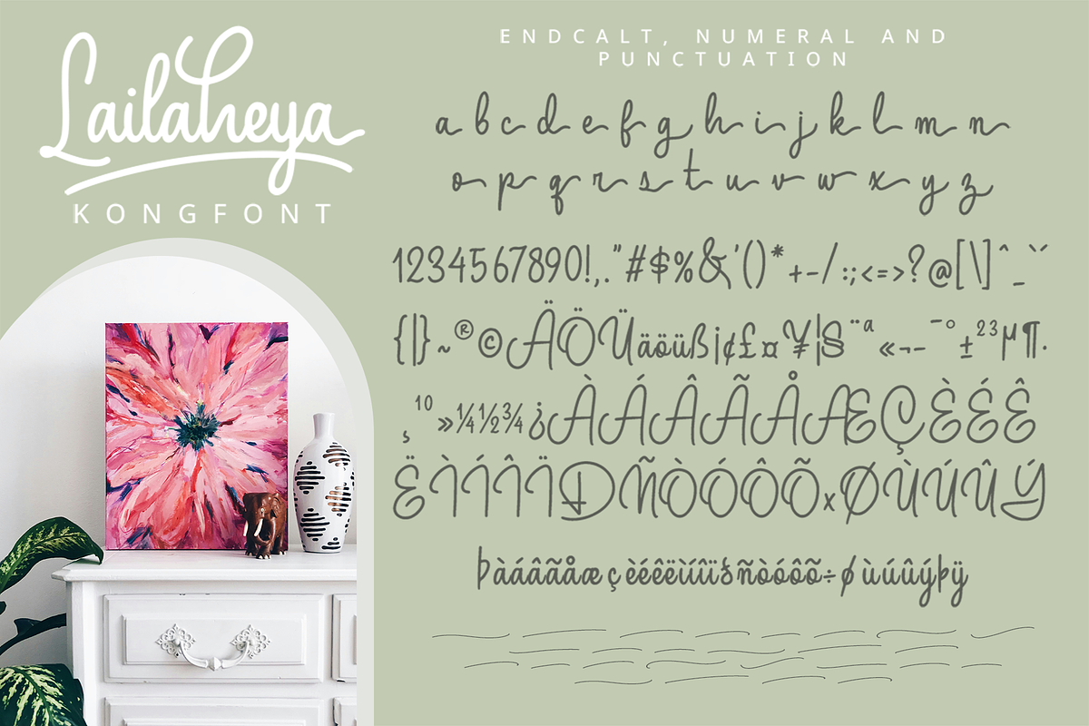 Lailaheya-Monoline ScriptHandwritten, a Handwritten Font by overlaytemplates (Photo 5 of 5)