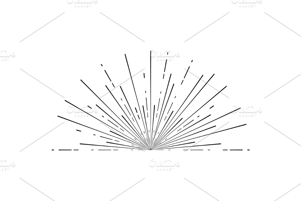 Retro Sunburst Signs Thin Line Icon, an Outline Icon by Bigmouse_art (Photo 5 of 14)