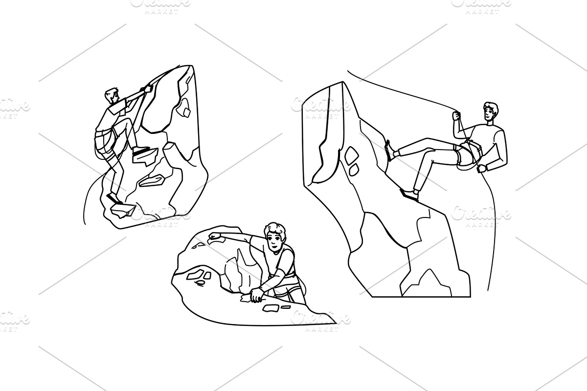 climber rock climbing man vector, a Person Illustration by pikepicture