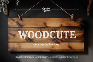 Woodcute Cute Decorative Font, a Font by Graphic Spirit