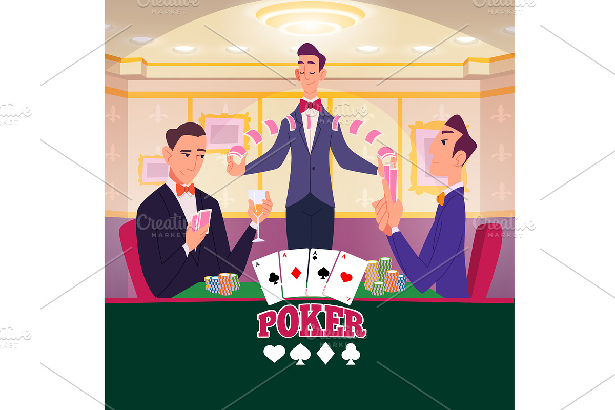 Poker players. gambling characters, a Sport Illustration by Onyx