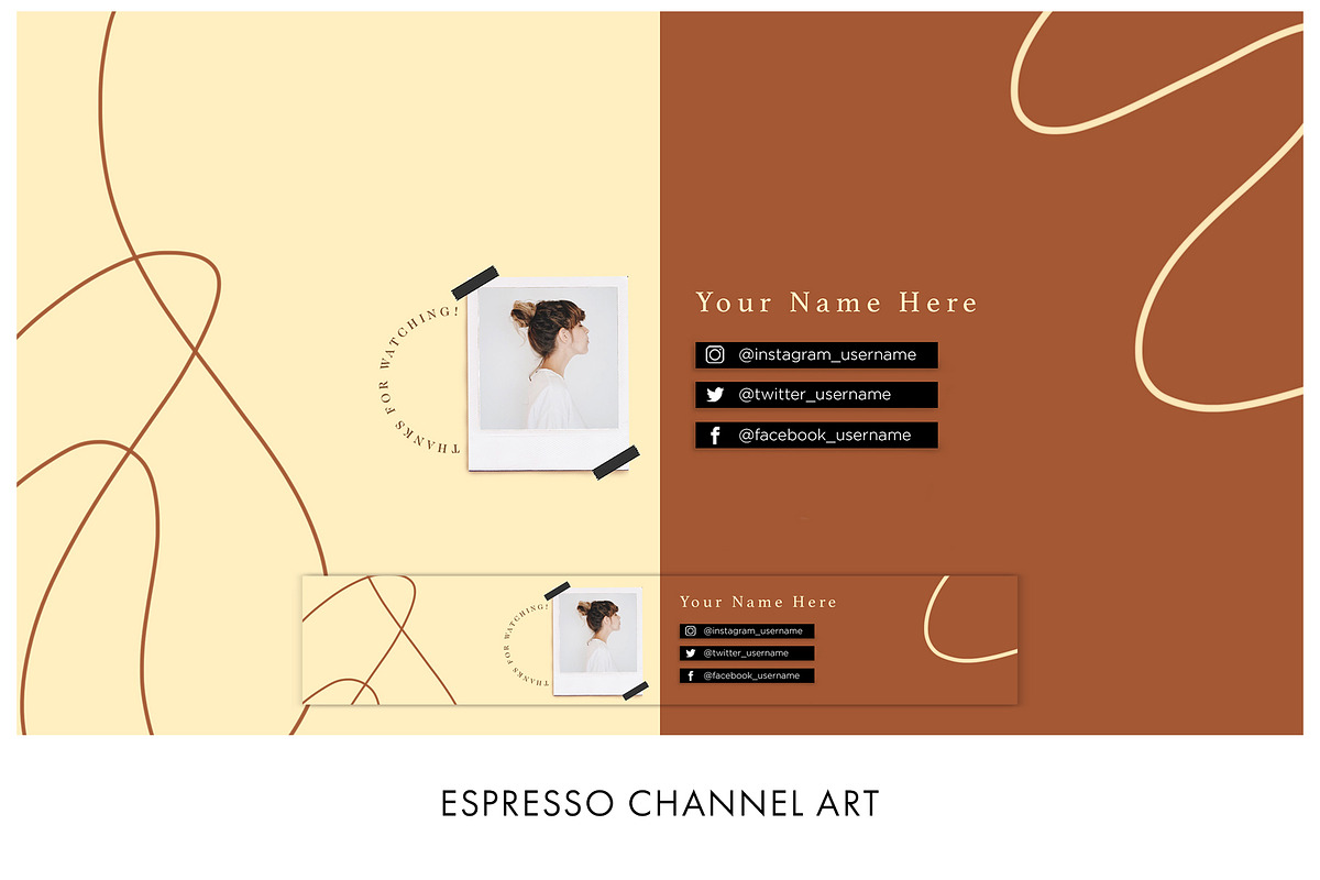 Espresso Youtube Branding Kit, a Social Media Template by Tangerine Nation (Photo 2 of 7)