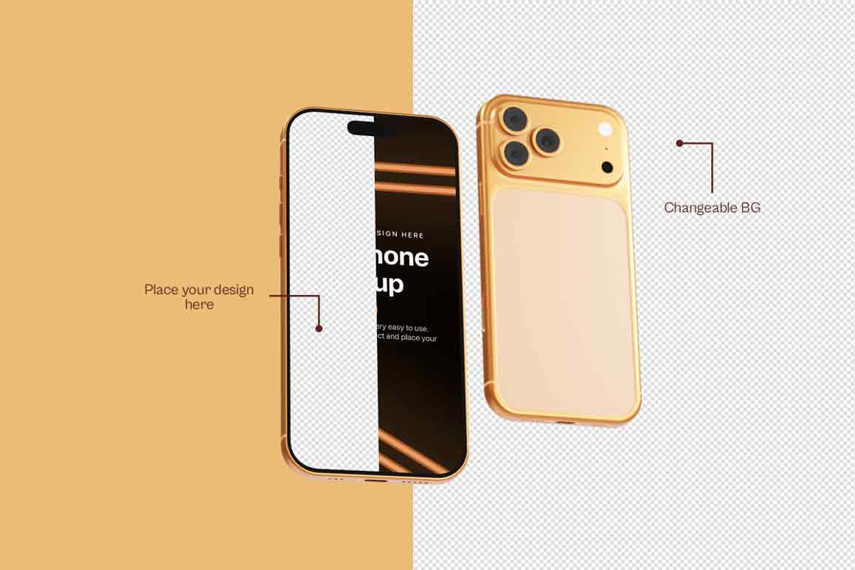 iPhone 17 Pro Mockup - 5 Scenes, an iPhone Mockup by Modern Studio (Photo 2 of 7)