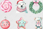 Kawaii Pink Mint Christmas Clipart, an Illustration by Black Bird Studio (Thumbnail 5 of 6)
