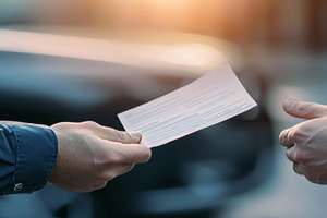 Police Officer Issuing Ticket to Driver, an Abstract Photo by Natalia Klenova's Shop
