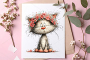 Whimsical Summer Cats Clipart Bundle, an Illustration by Canvas Craft (Thumbnail 7 of 7)