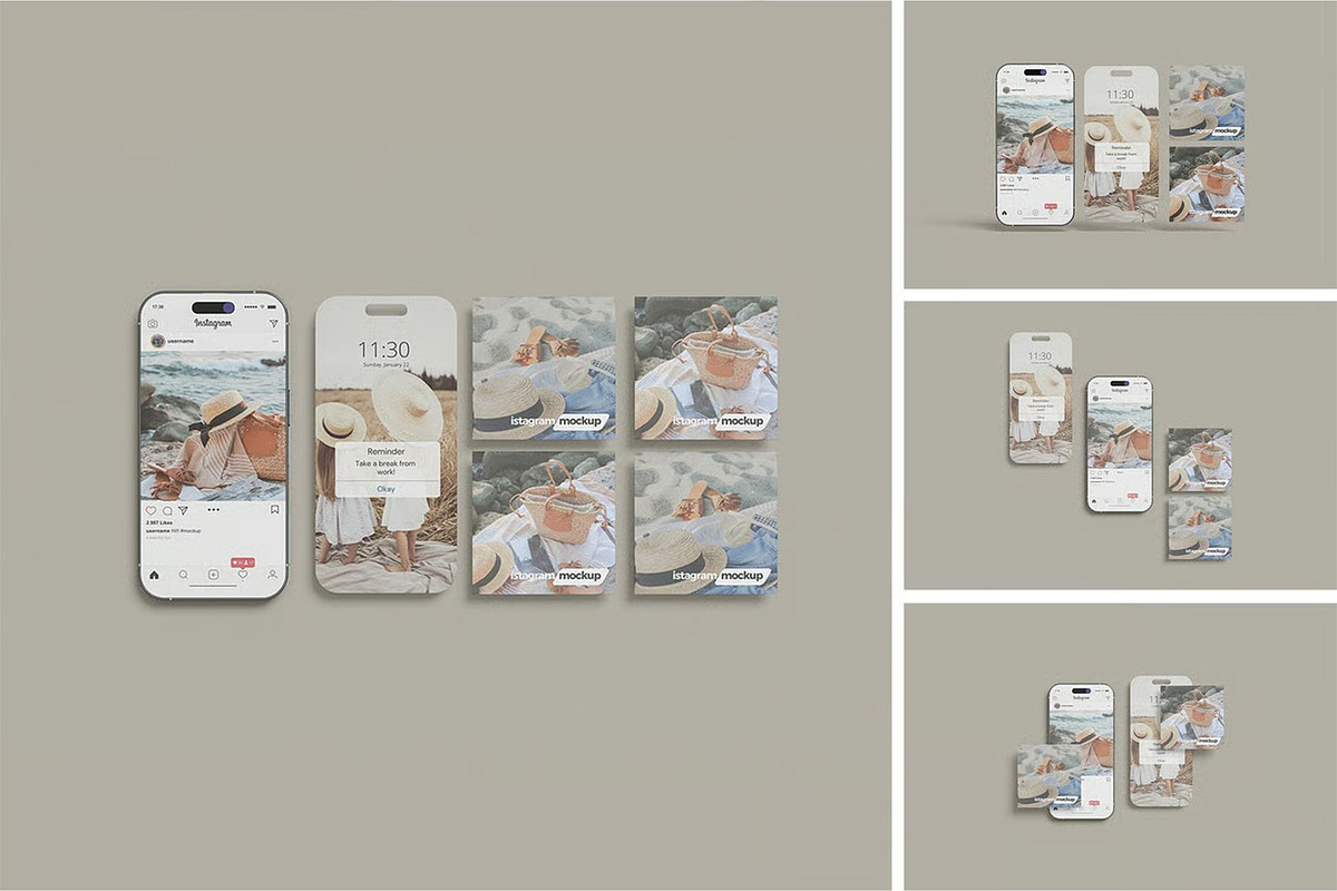 Instagram Post Mockup, a Device Mockup by zpackcreative (Photo 1 of 5)