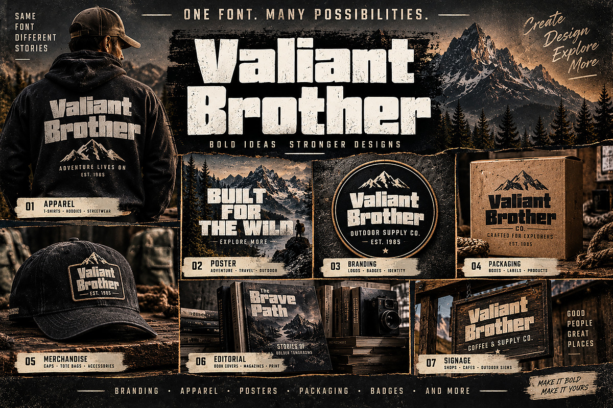 Valiant Brother, a Script Font by Wow Magic (Photo 2 of 5)