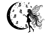 Fairy Moon Butterfly Silhouette, an Object Illustration by Gaye Art (Thumbnail 13 of 31)
