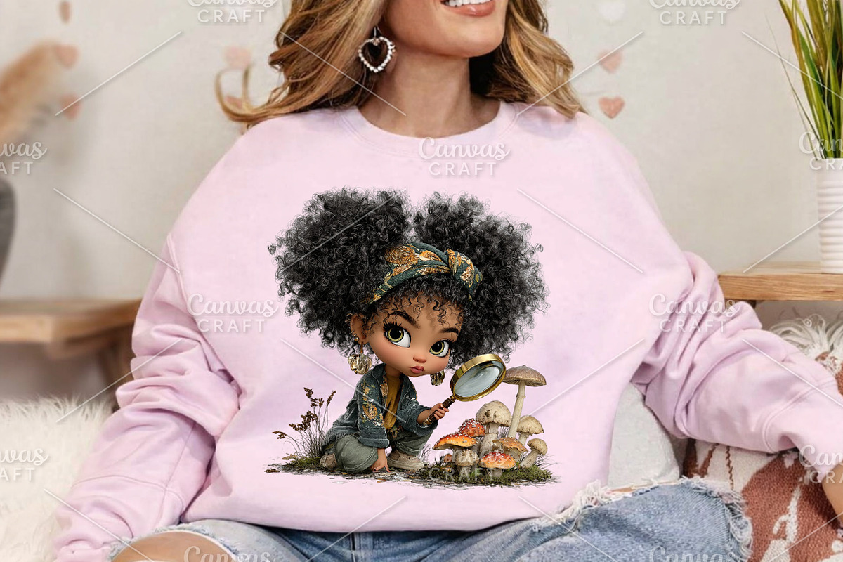Whimsical Black Afro Girl Clipart, an Illustration by Canvas Craft (Photo 5 of 7)