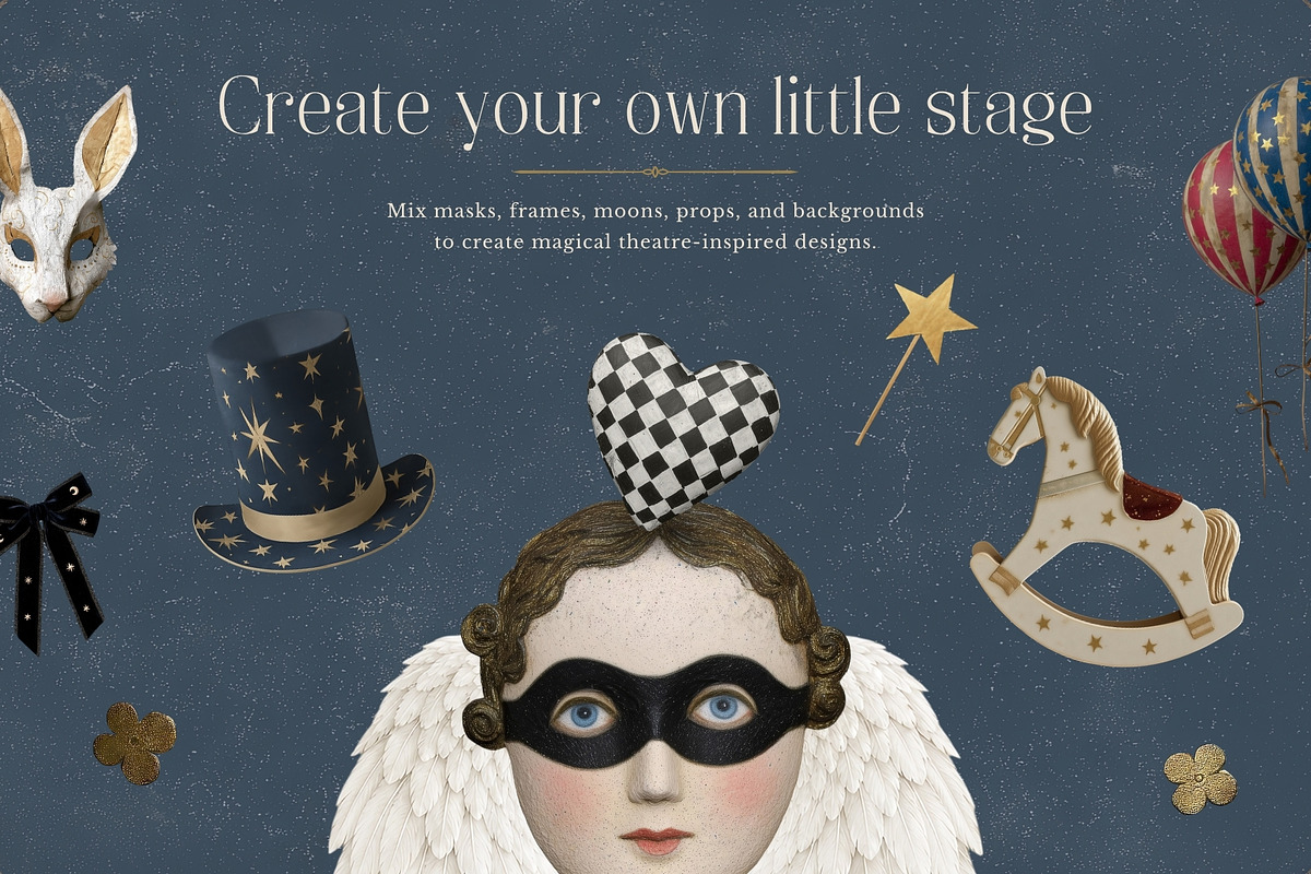 The Little Theatre Collage Pack 180+, an Object Graphic by Design Alchemy Studio (Photo 12 of 14)