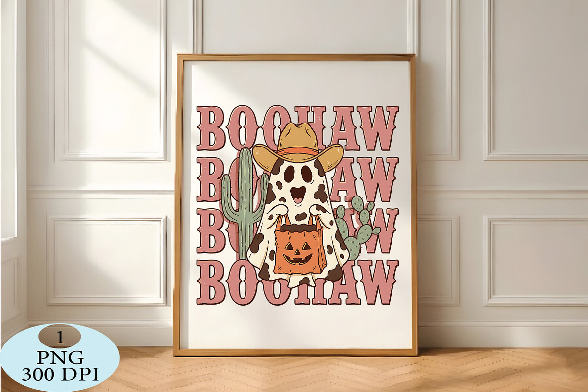 Boohaw Cowboy Ghost Halloween PNG, a Seasonal Illustration by Daily.Designs (Photo 5 of 5)