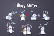 Easter Rabbits with Easter Eggs, an Animal Illustration by yuanden graphics (Thumbnail 2 of 4)