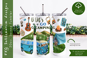 Camping sublimation tumbler wrap, an Object Graphic by AnastasiaWatercolor (Thumbnail 2 of 8)