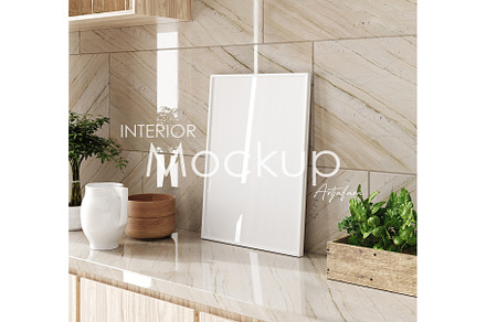 Frame mockup in home interior, a Household Mockup by Artjafara