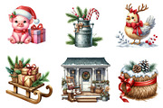 Christmas Farm Sublimation Clipart, an Illustration by CreationArt (Thumbnail 2 of 5)