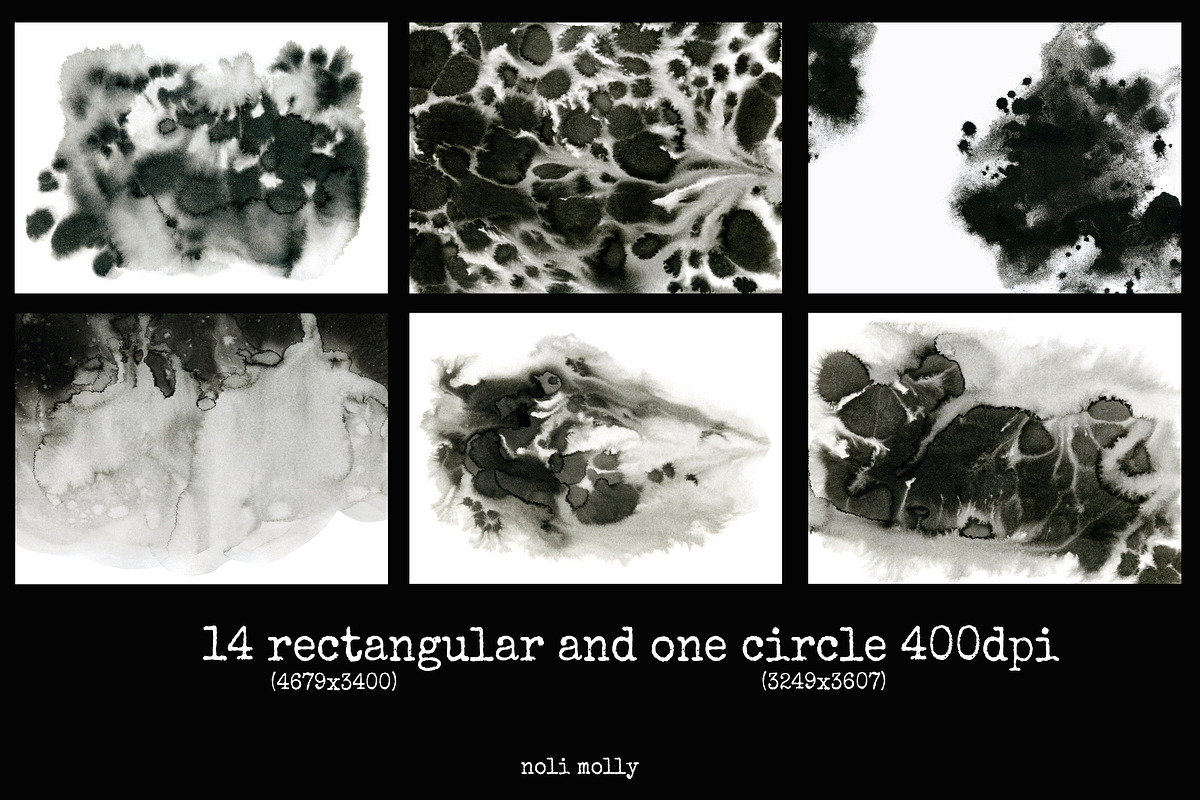 Black ink. Backgrounds, a Decorative Illustration by Noli Molly Store (Photo 3 of 8)