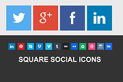Nice Square Social Icons, an Icon by DeepDesign (Thumbnail 1 of 2)