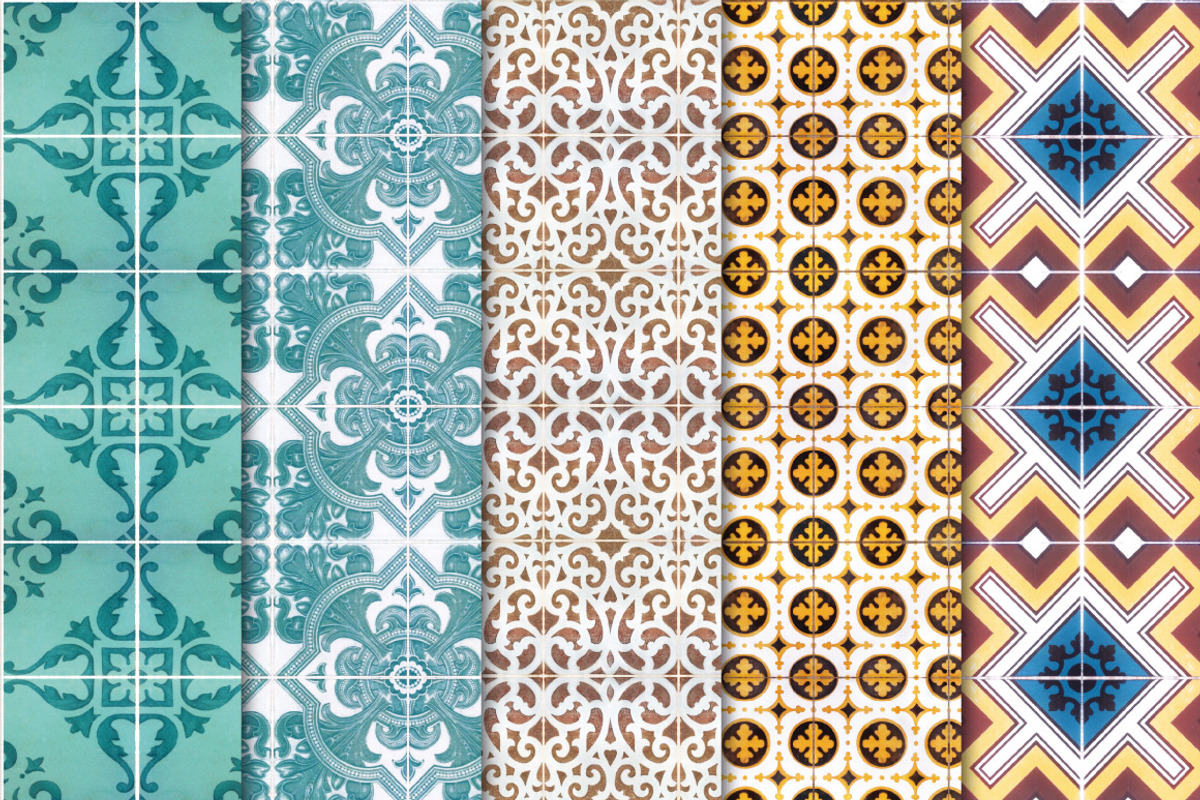 Digital Papers - Lisbon Tiles preview 3
